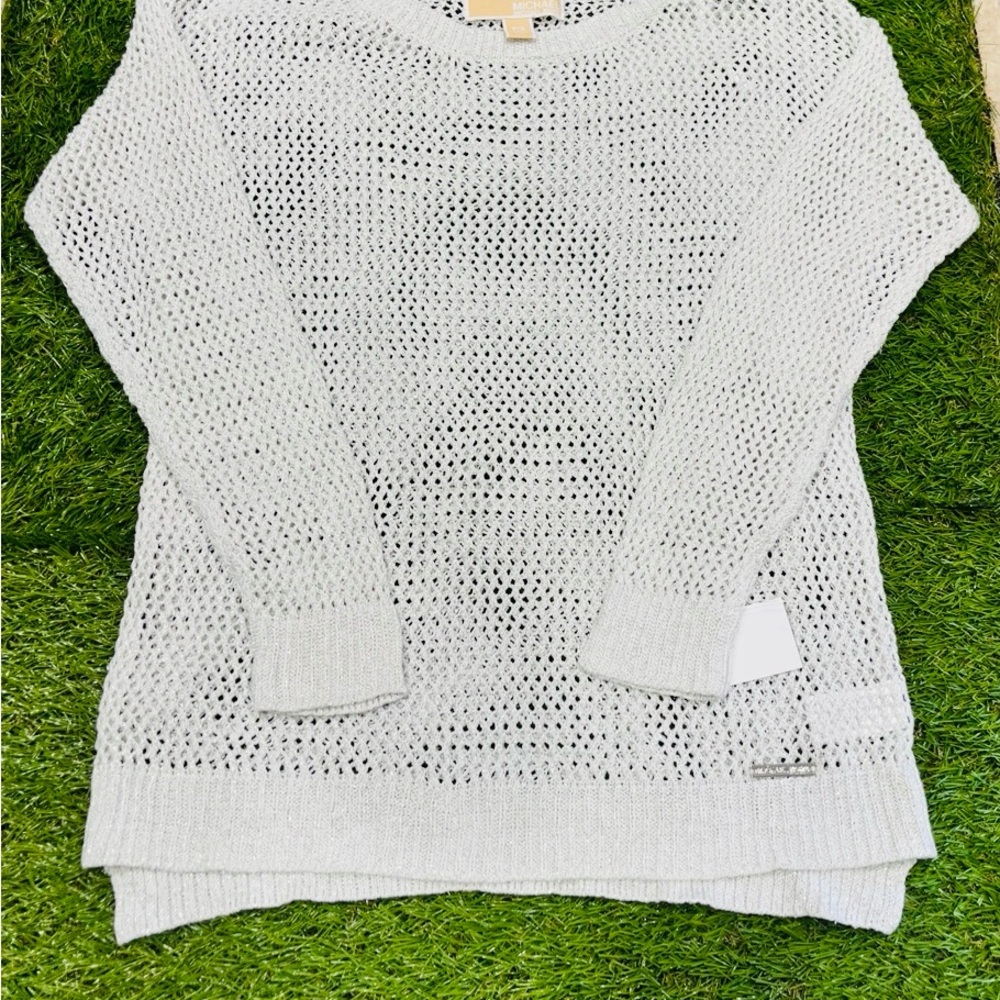 Michael Kors Gray Crew Neck Sweater Lightweight Knit